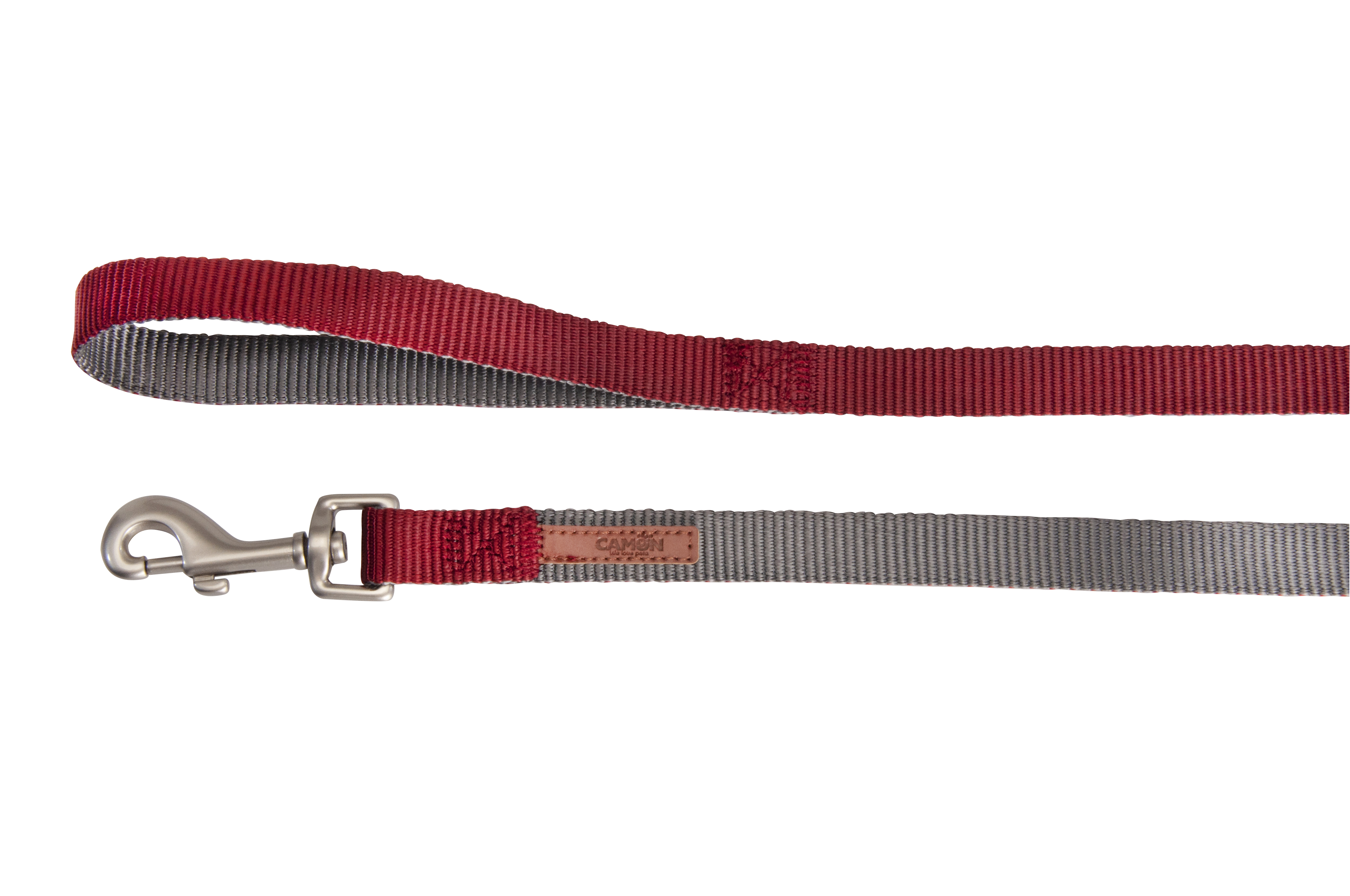 Повод DOUBLEPREMIUM GREY/RED 10/1200mm